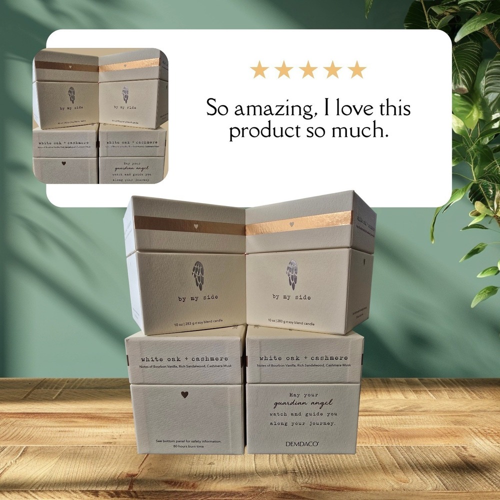 4-Pack Demdaco 7oz Candle Guardian Angel White Oak + Cashmere By My Side